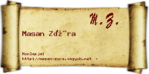 Masan Zóra névjegykártya